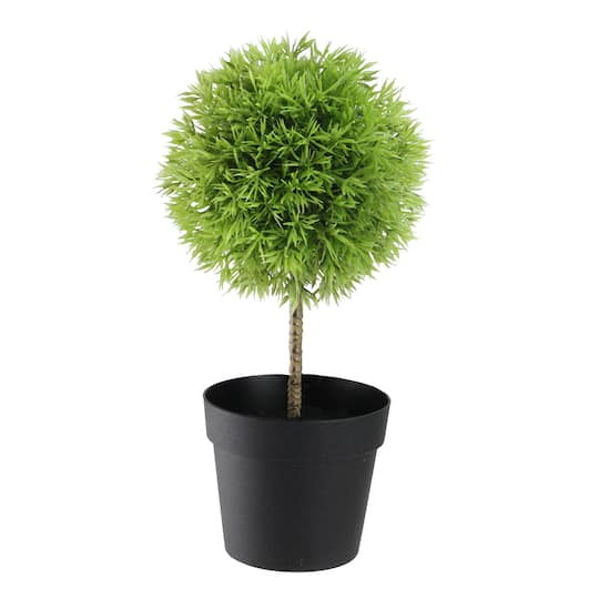 9.75" Green Ball Shaped Artificial Potted Topiary